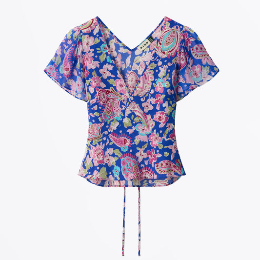 Lania Top - Cara Floral Blue