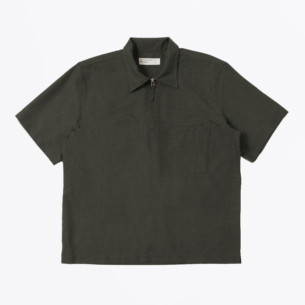Universal Tropical Suiting Ewan Shirt - Olive Marl
