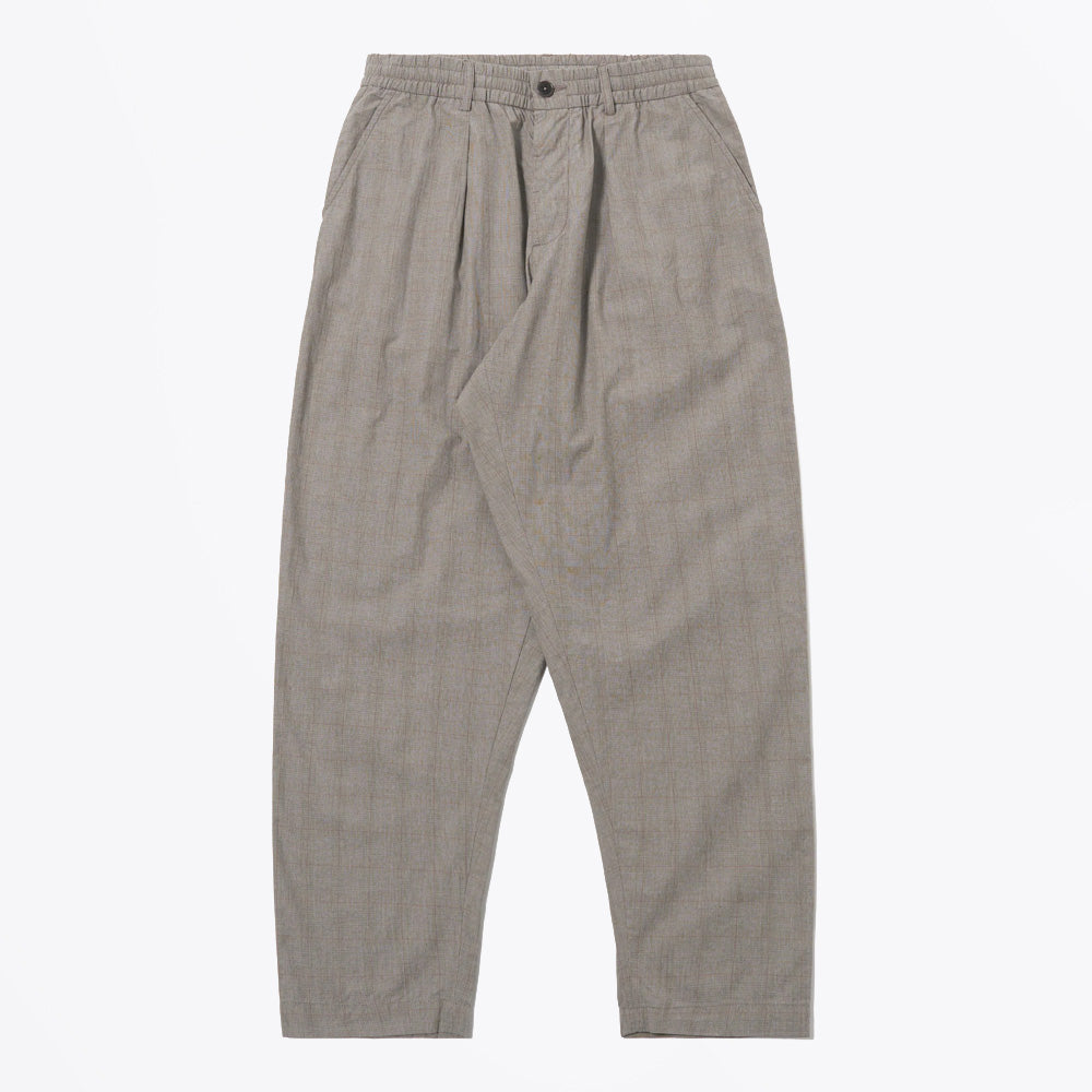 Universal Wales Glen Check Pleated Track Pant - Grey Brown