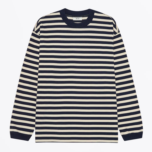 Lionel Long Staple Cotton Tee - Navy Stripe