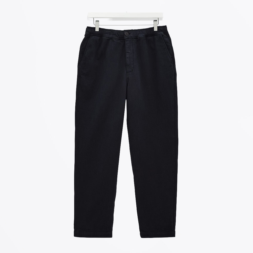 Wax Kurt Trouser Cotton Linen Crinkle - Navy