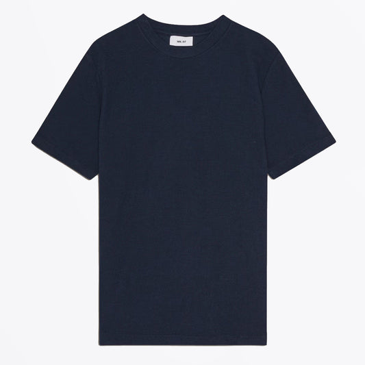 Clive - Waffle Knit Tee - Navy Blue