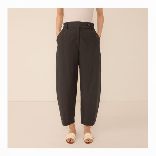 Thea Barrel Leg Trouser - Black
