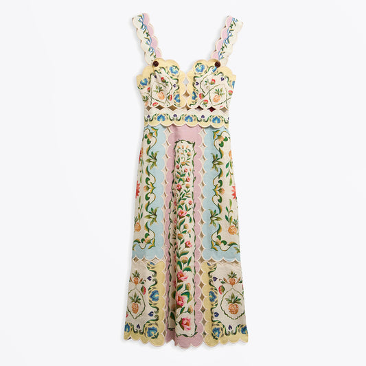 Petal Dress - Cream Spring Petal Flower Print