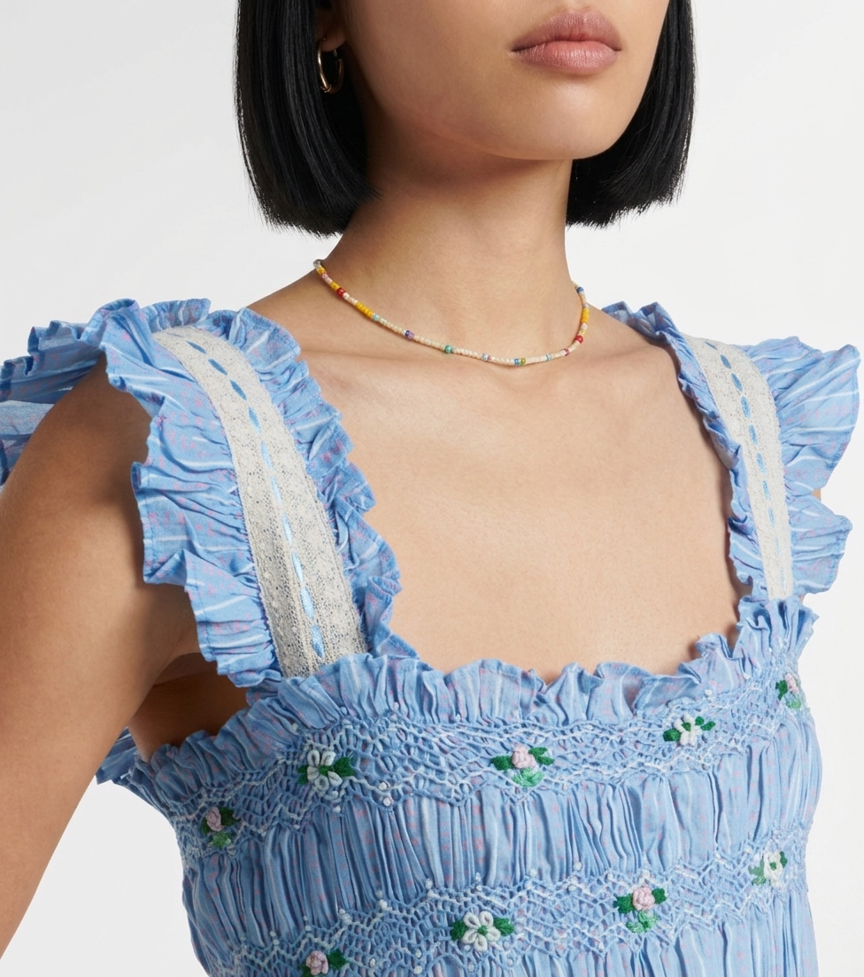 Aubrie Dress - Ikat Writing Blue