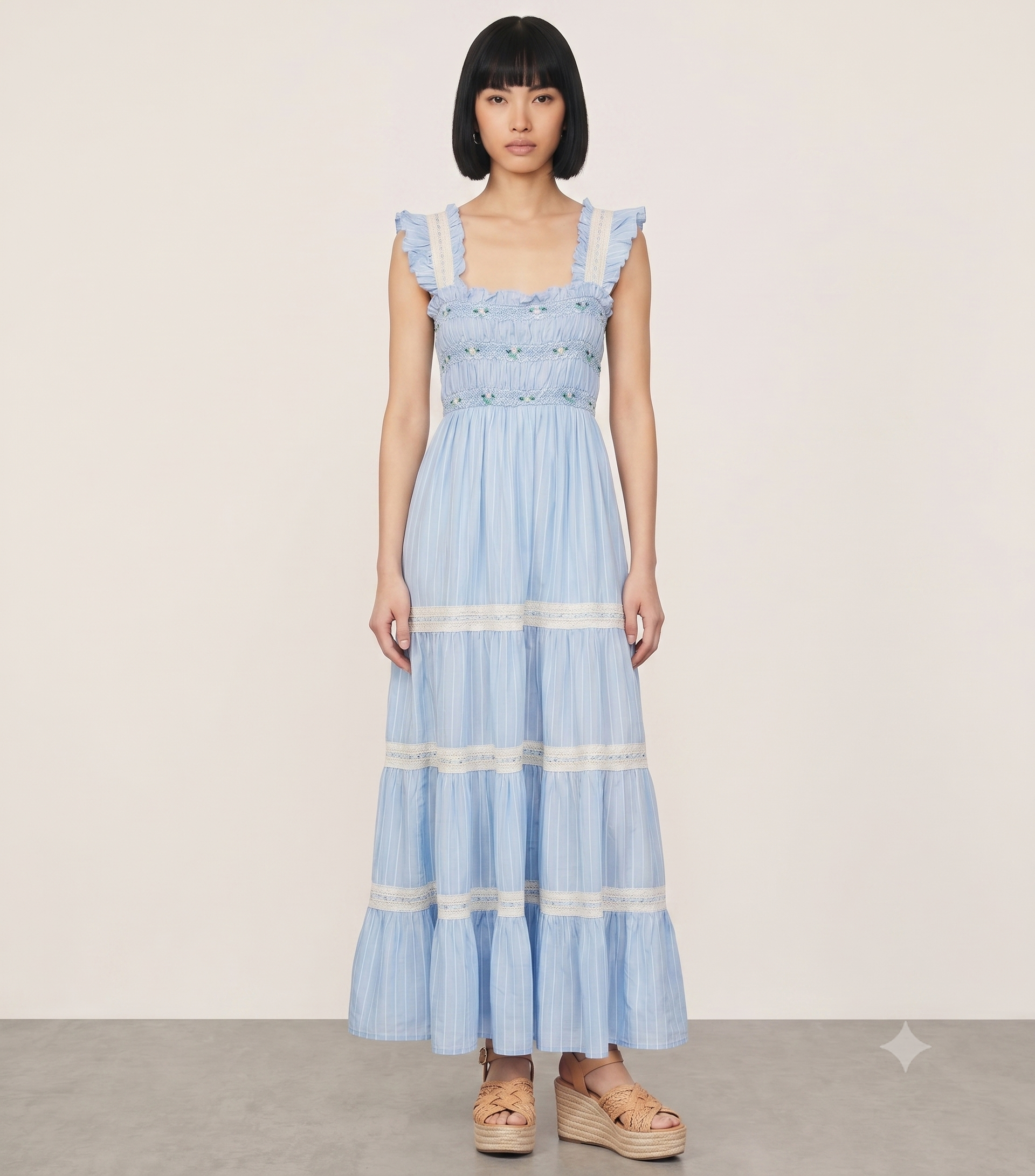 Rixo Aubrie Dress - Ikat Writing Blue