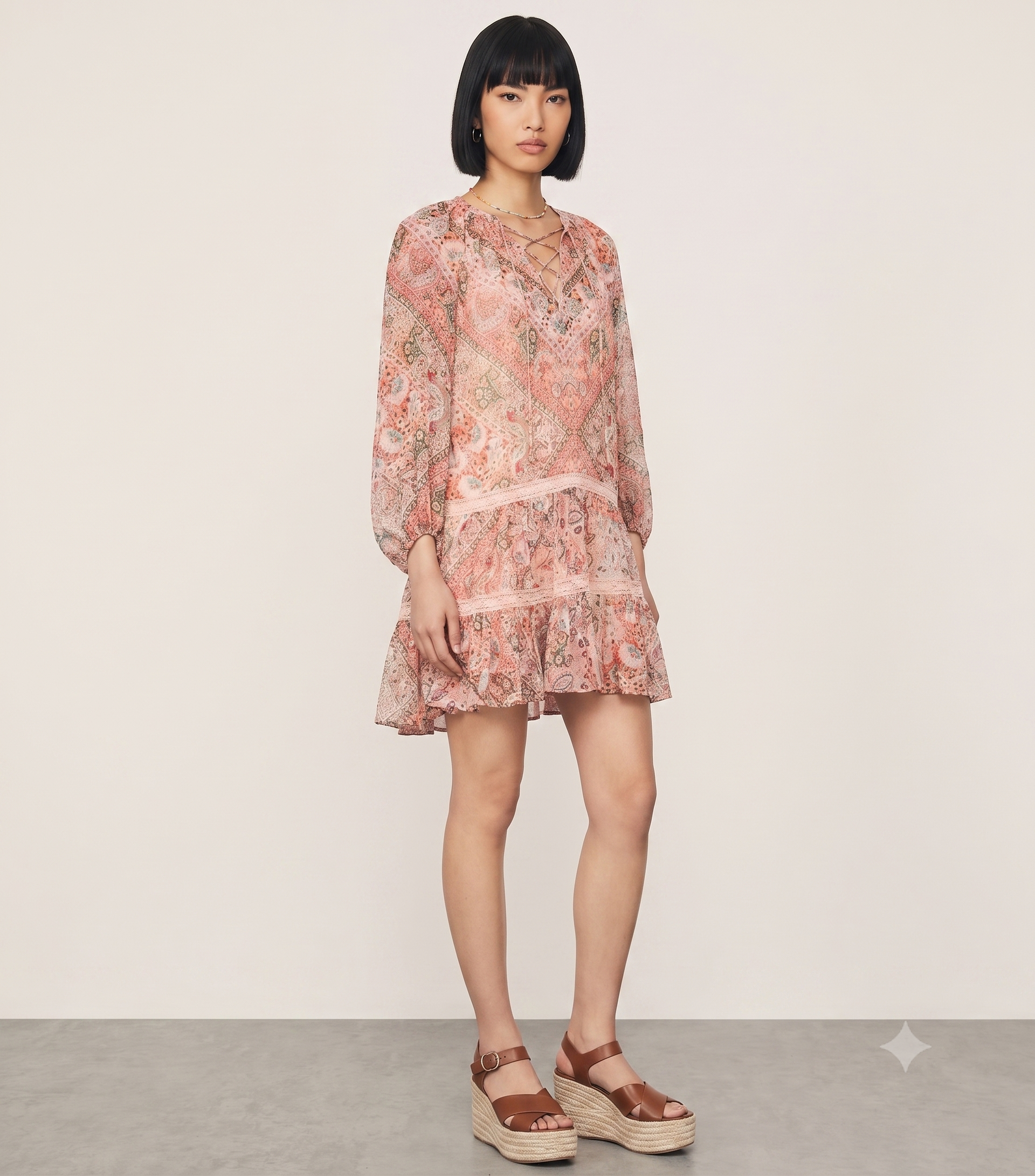 Rixo Miyah Dress - Cara Bandana Orange