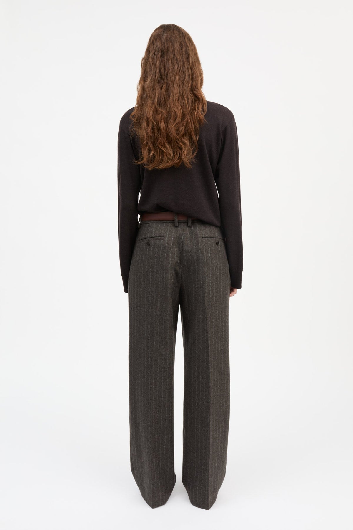 Skall Harry Trousers - Brown / Black Pinstripe