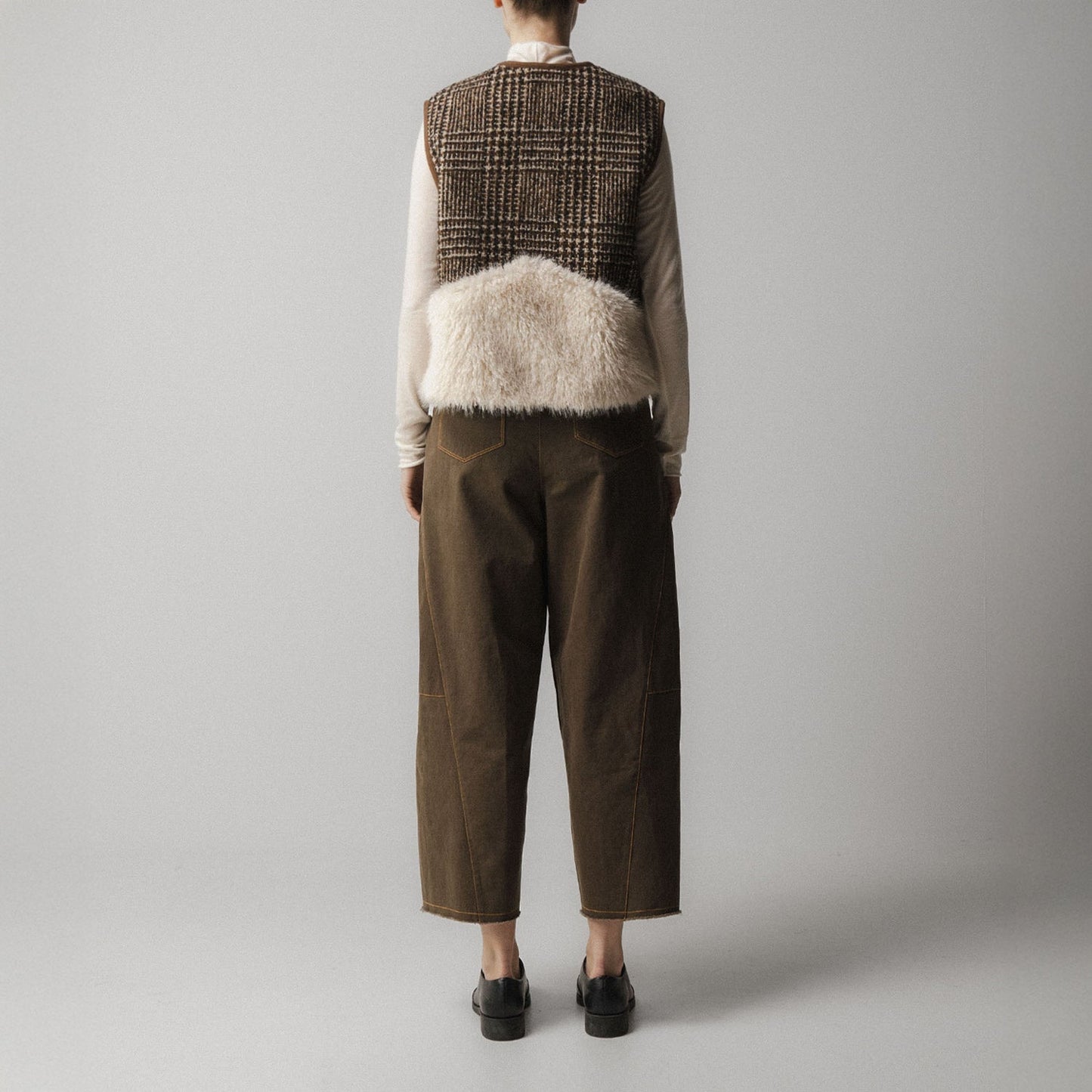 Shearling Wool Vest - Brown