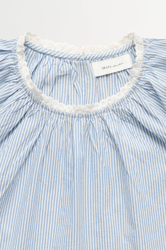 Karlie Blouse - Light Blue / White Stripe