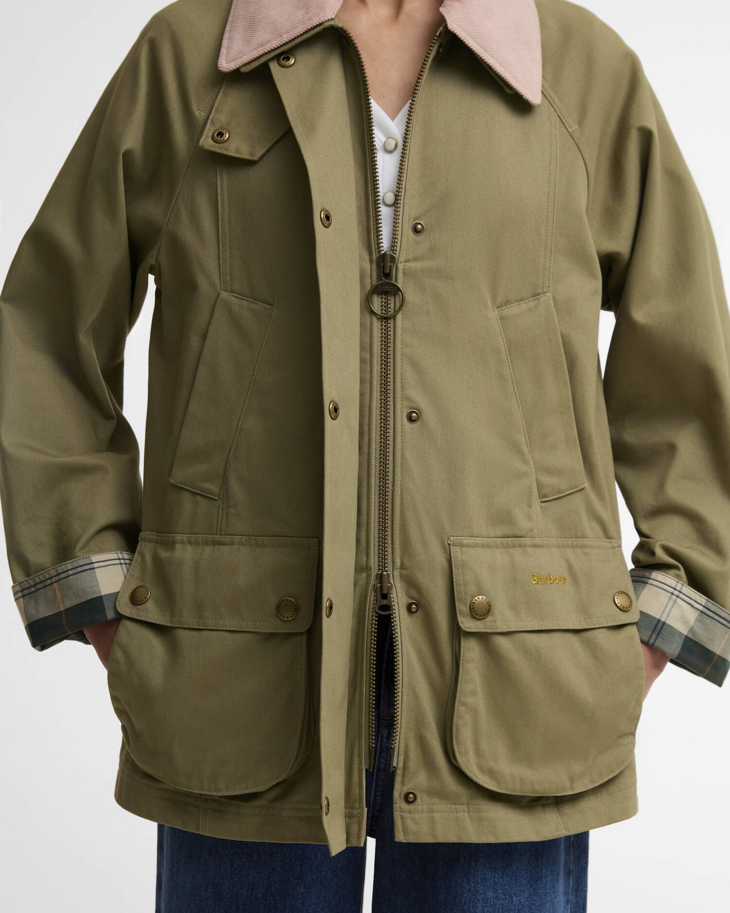 Modern Beadnell Casual Jacket - Bleached Olive/Ancient/Gardenia