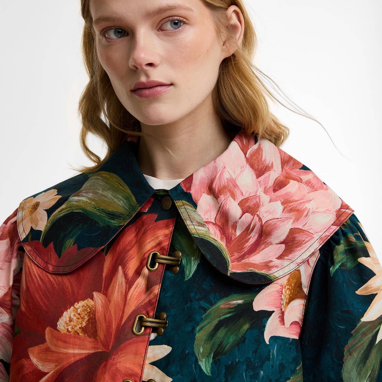 Wild Flower Casual Jacket - Navy Wildflower