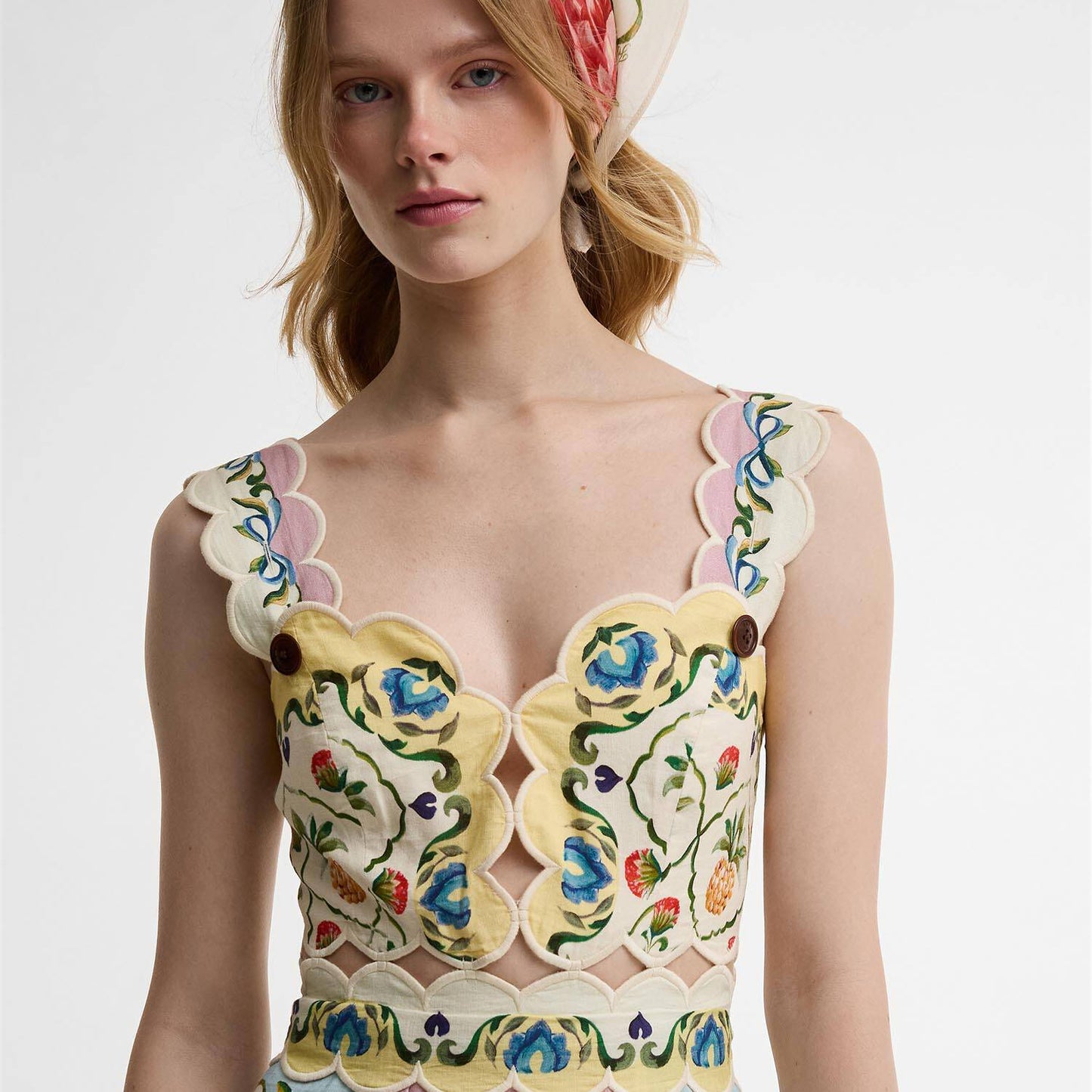 Petal Dress - Cream Spring Petal Flower Print