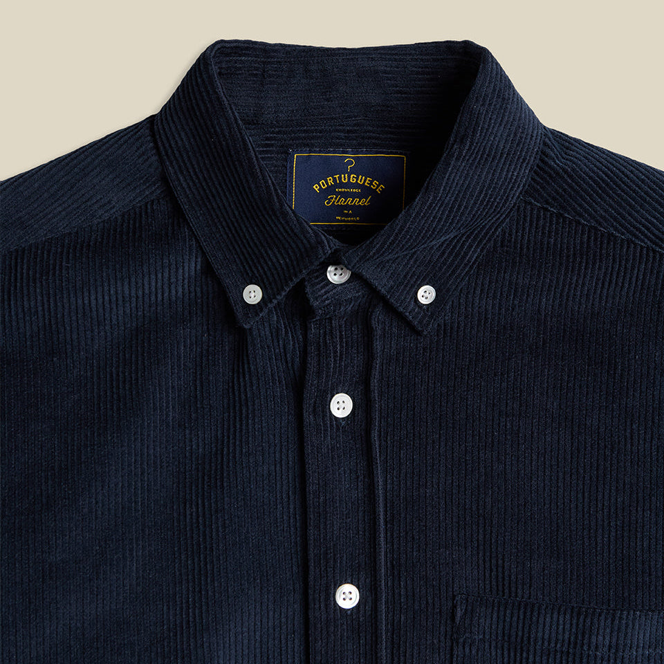 Portuguese Lobo Corduroy Shirt - Navy