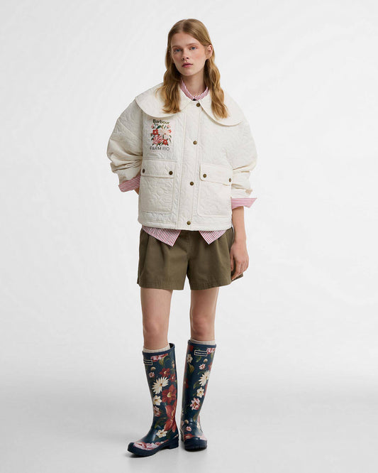 Lotus Quilted Jacket - White Rose