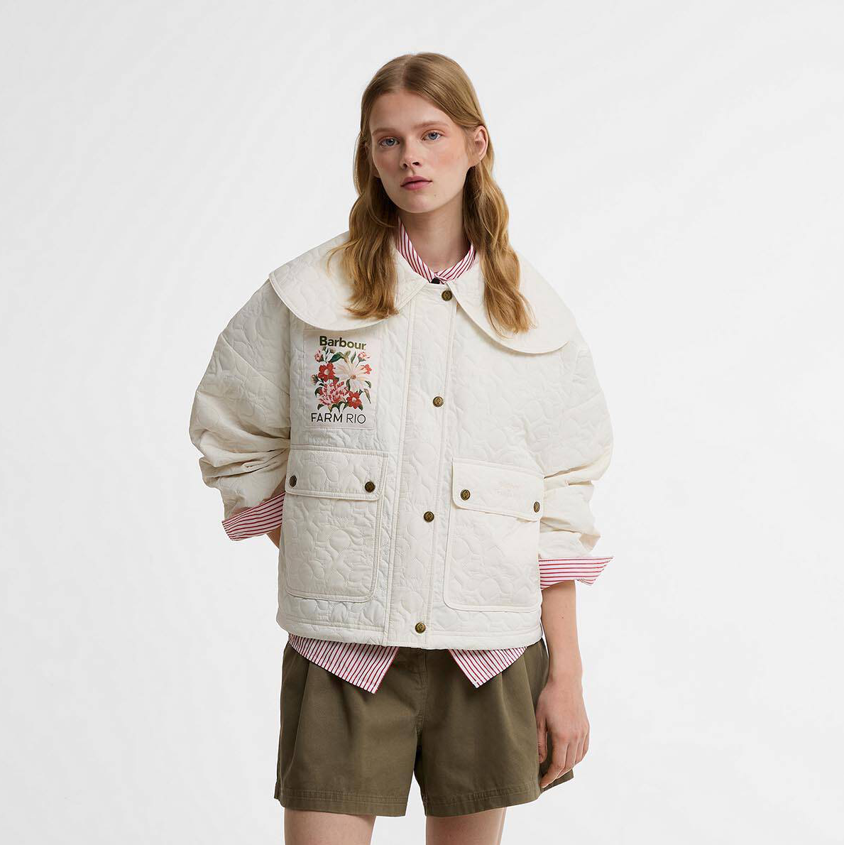 Lotus Quilted Jacket - White Rose