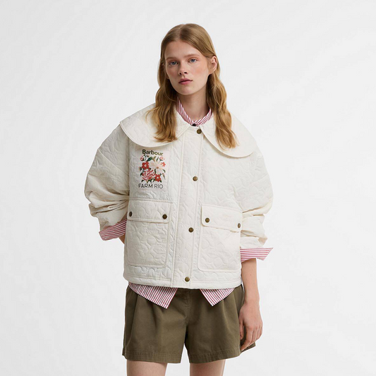 Lotus Quilted Jacket - White Rose