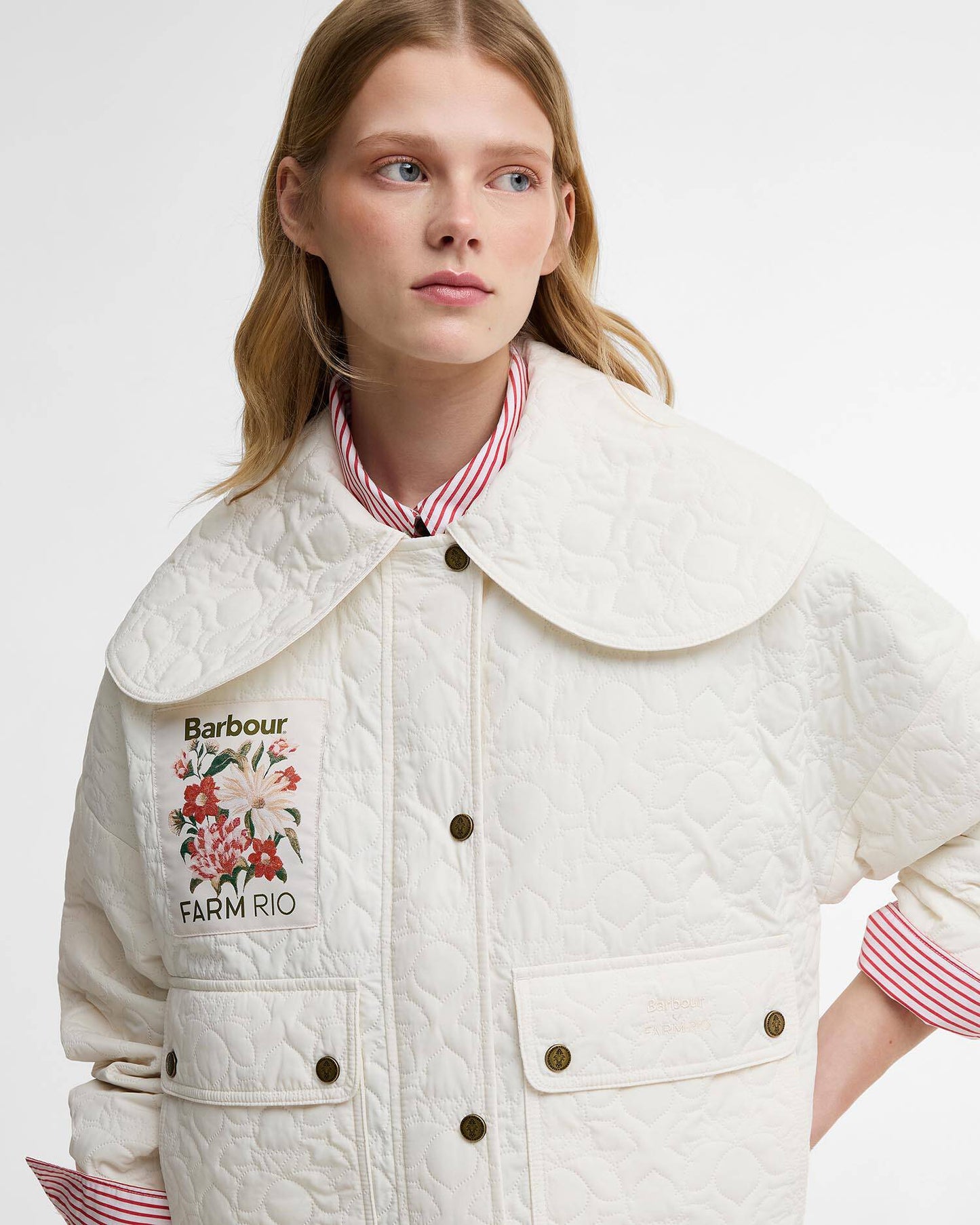 Lotus Quilted Jacket - White Rose