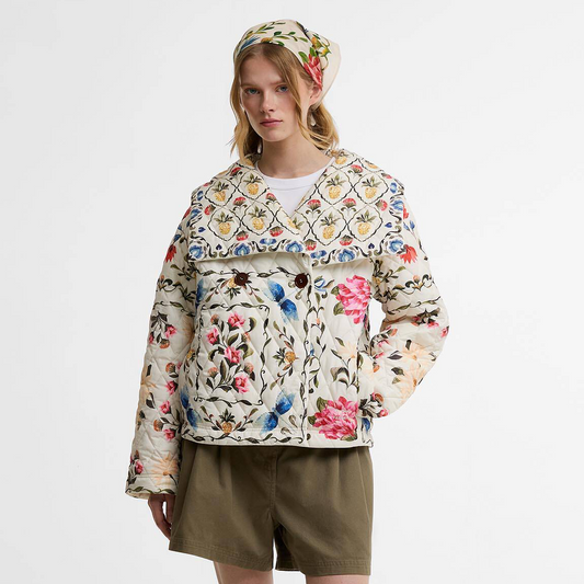 Azelia Quilted Jacket - Cream Spring Petal