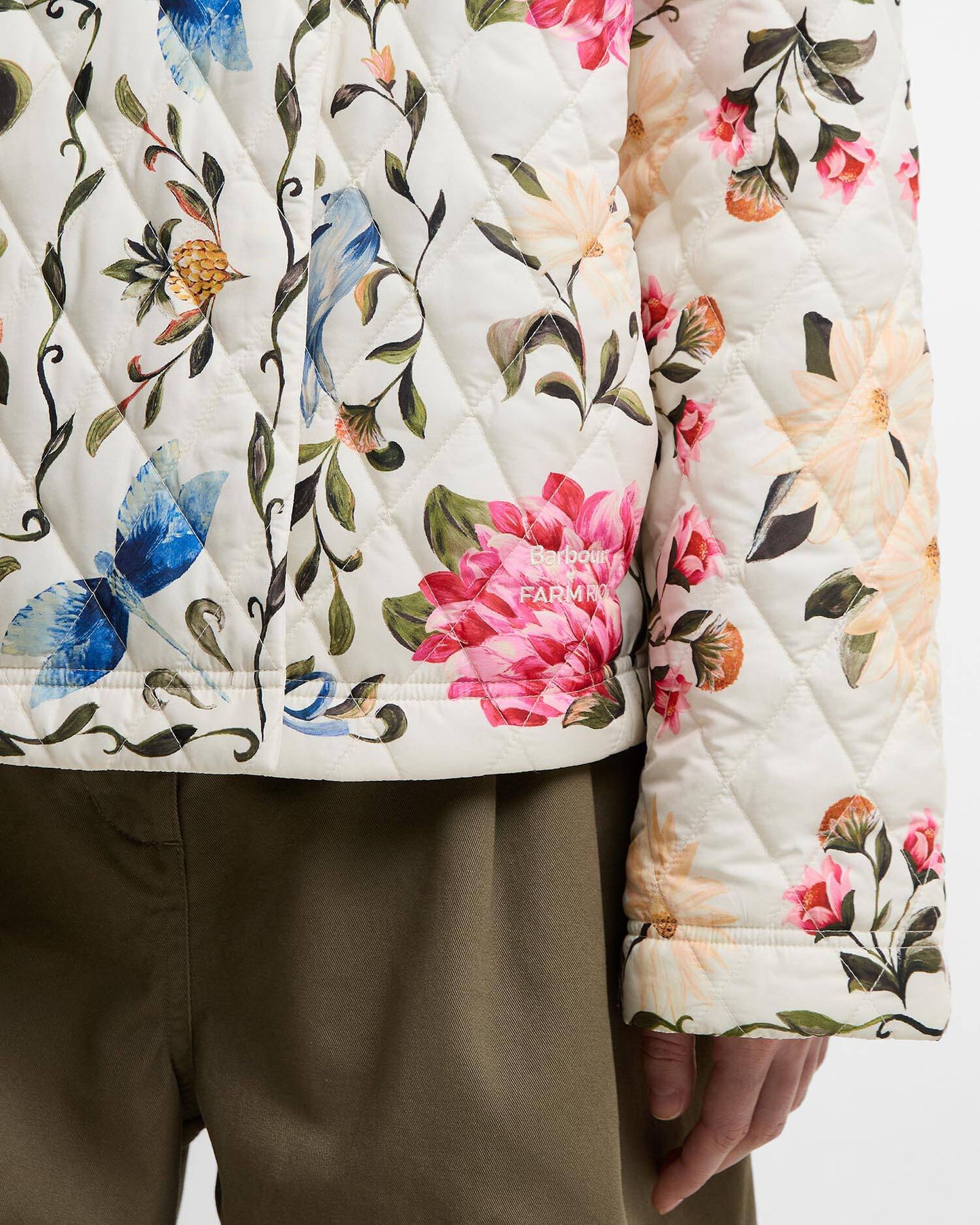 Azelia Quilted Jacket - Cream Spring Petal