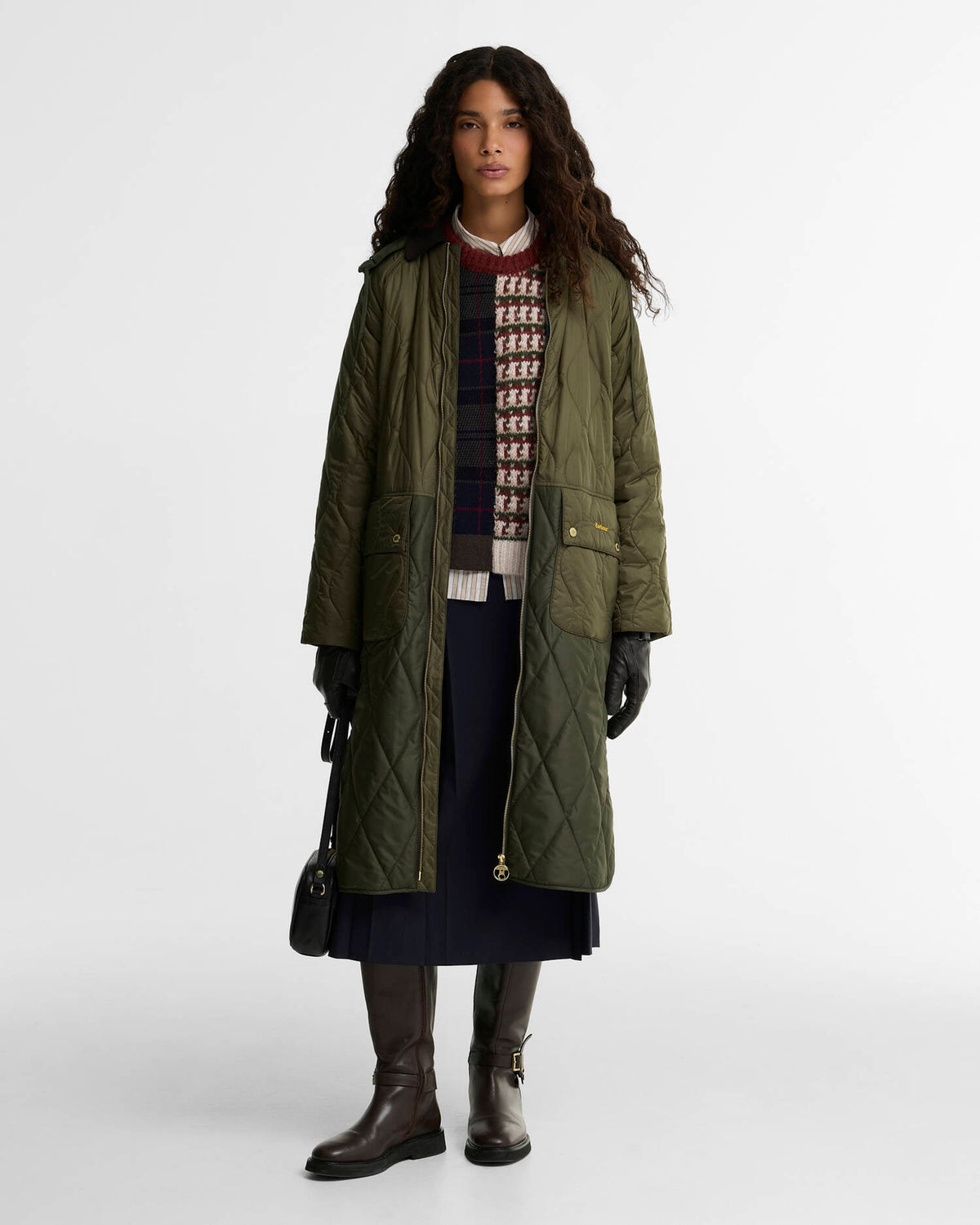Barbour Osbourne Quilted Jacket - Olive/Fern/Mixed Tartan