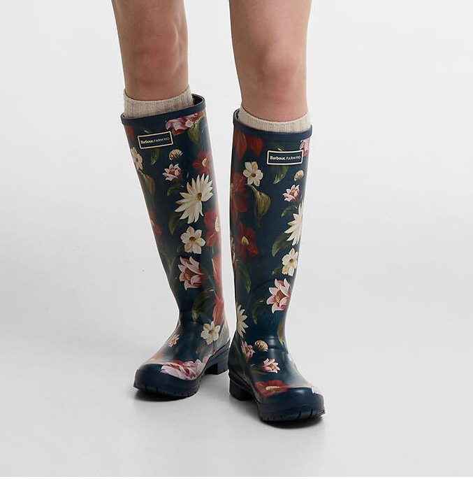 Wild Flower Welly - Navy Wildflower