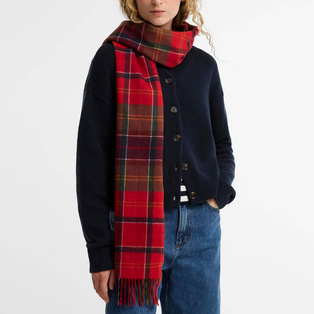 Barbour Serena Tartan Scarf - Cardinal / Classic Tartan