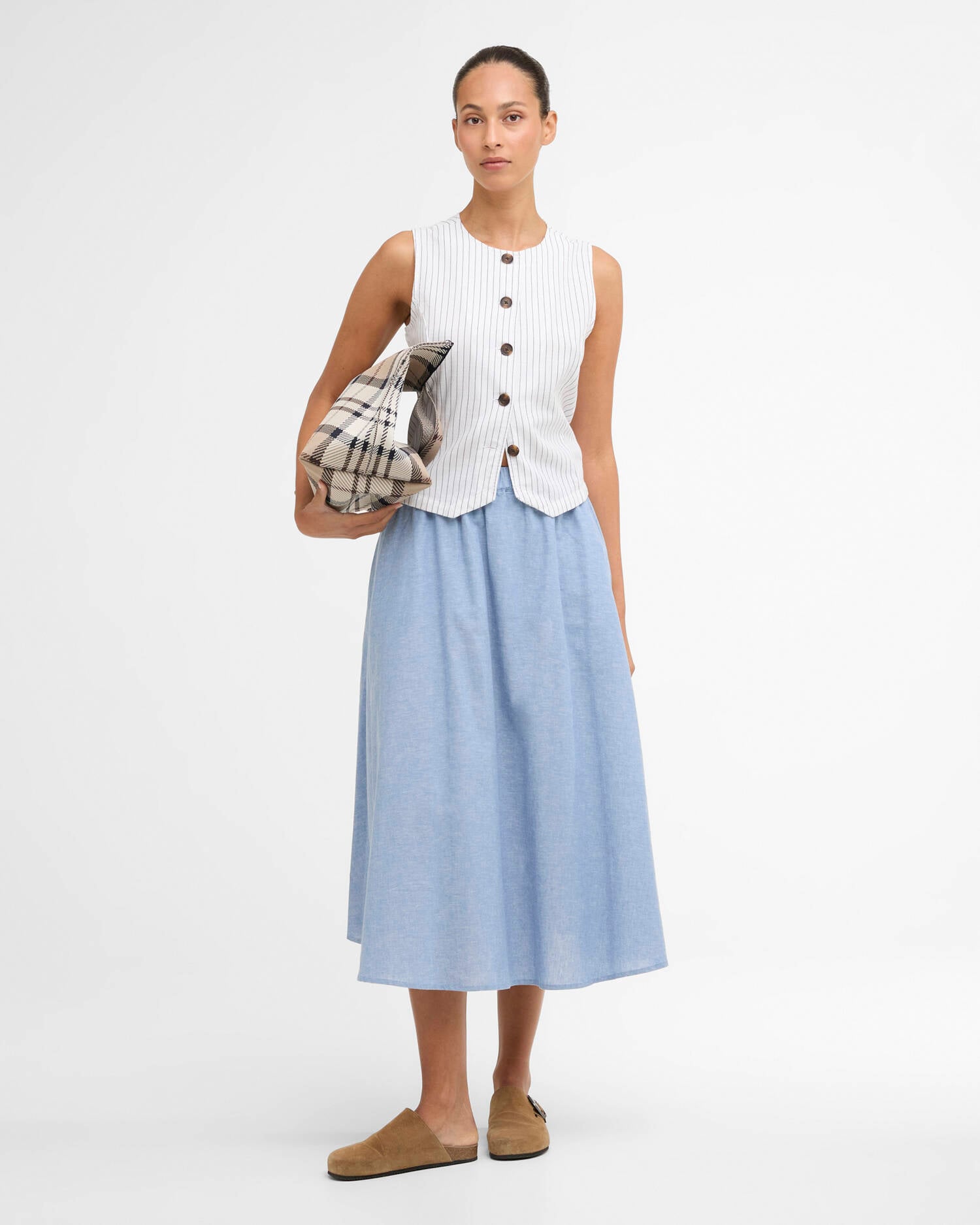 Barbour Sutton Midi Skirt - Light Chambray