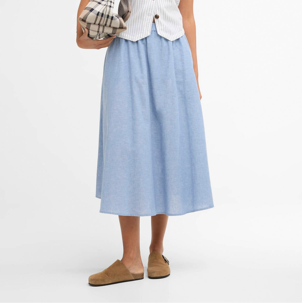 Sutton Midi Skirt - Light Chambray