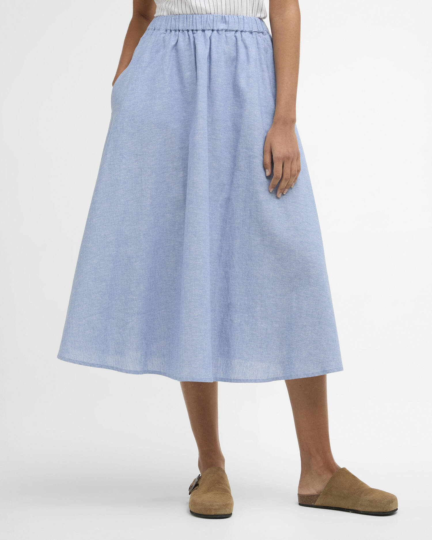 Barbour Sutton Midi Skirt - Light Chambray