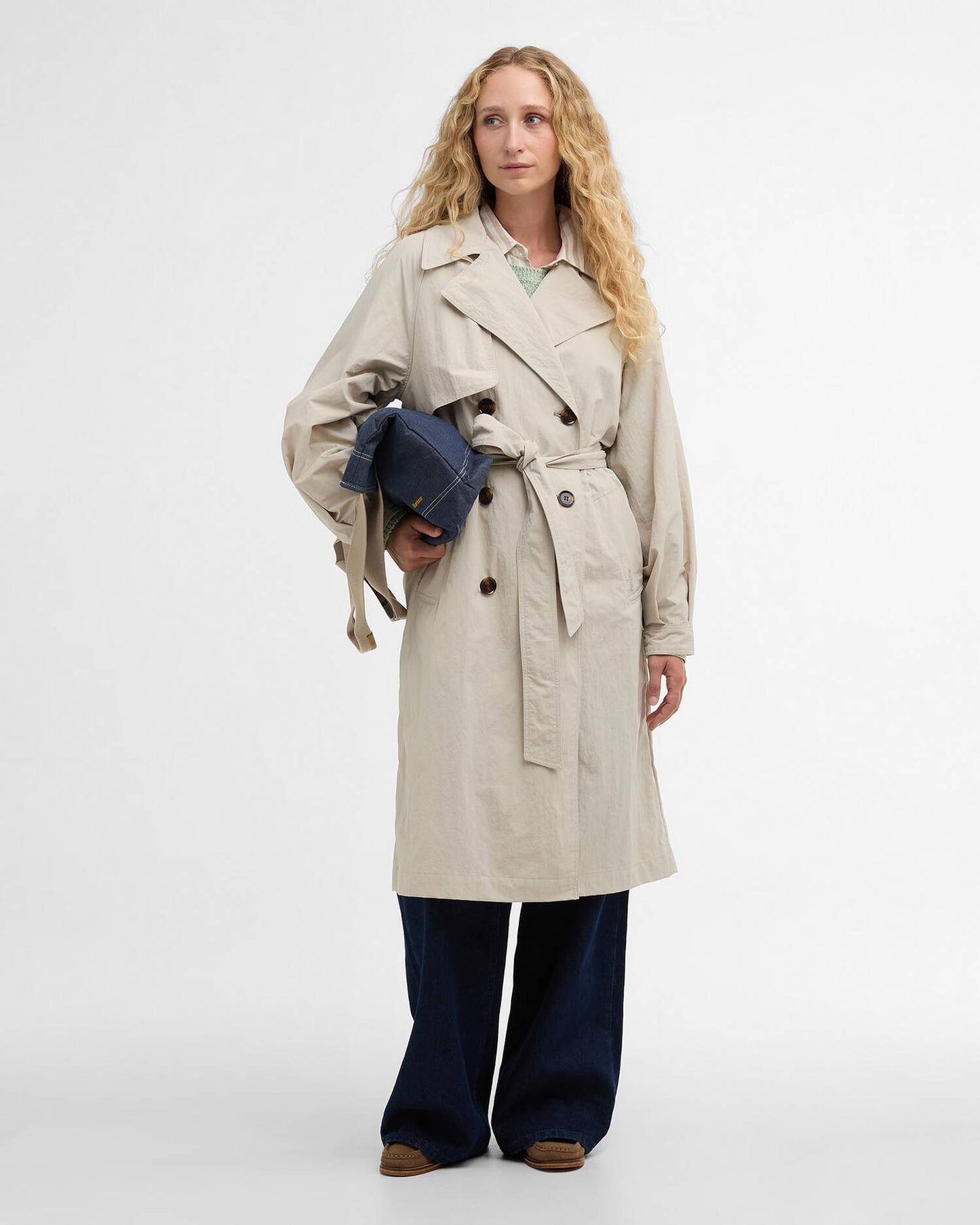 Layla Trench - Mist/Dress Navy Tartan