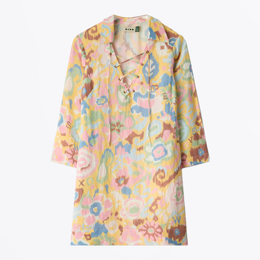 Lucien Dress - Ikat Bloom Yellow