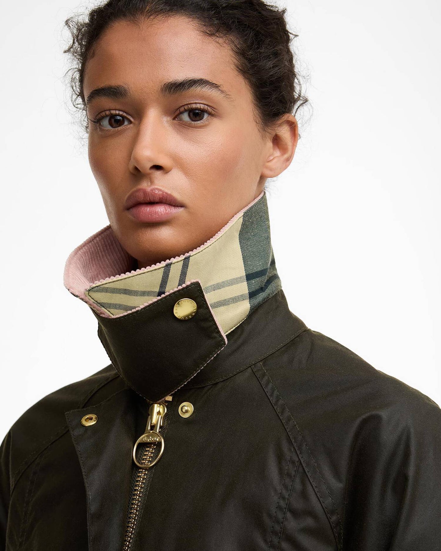 Cropped Beadnell Waxed Jacket - Archive Olive/Ancient/Gardenia