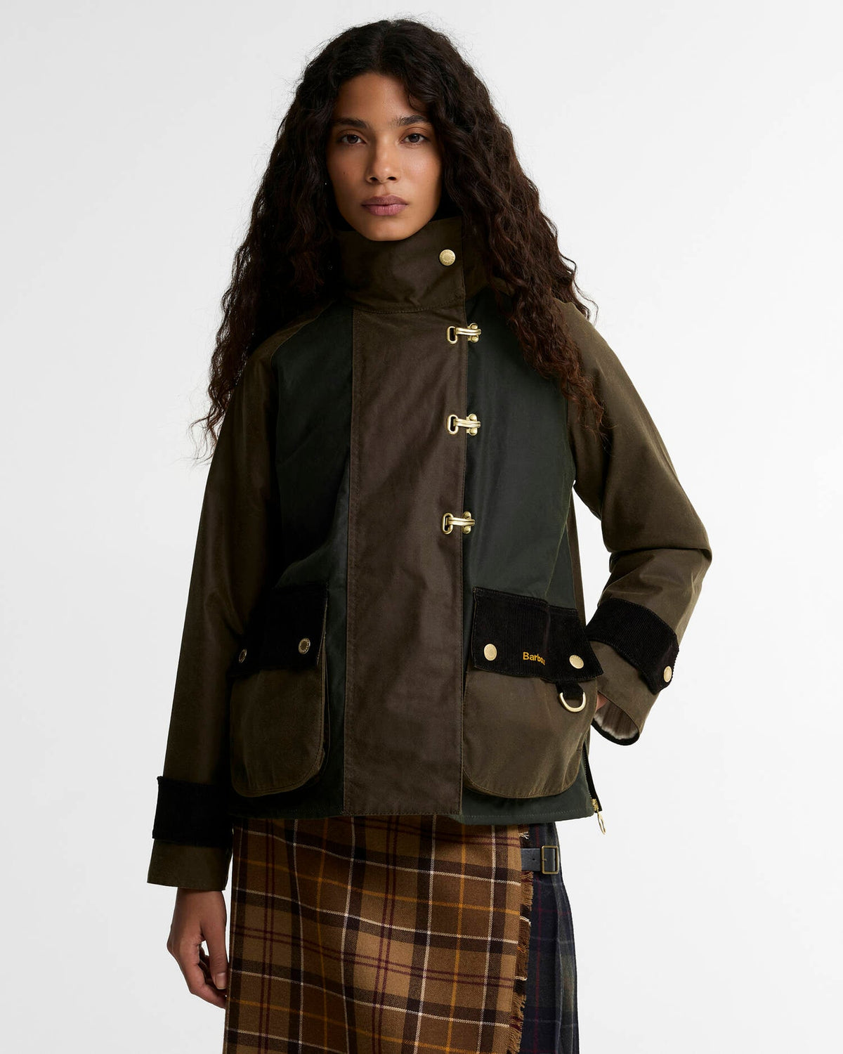 Hazelwood Wax Jacket - Beech/Fern/Mixed Tartan