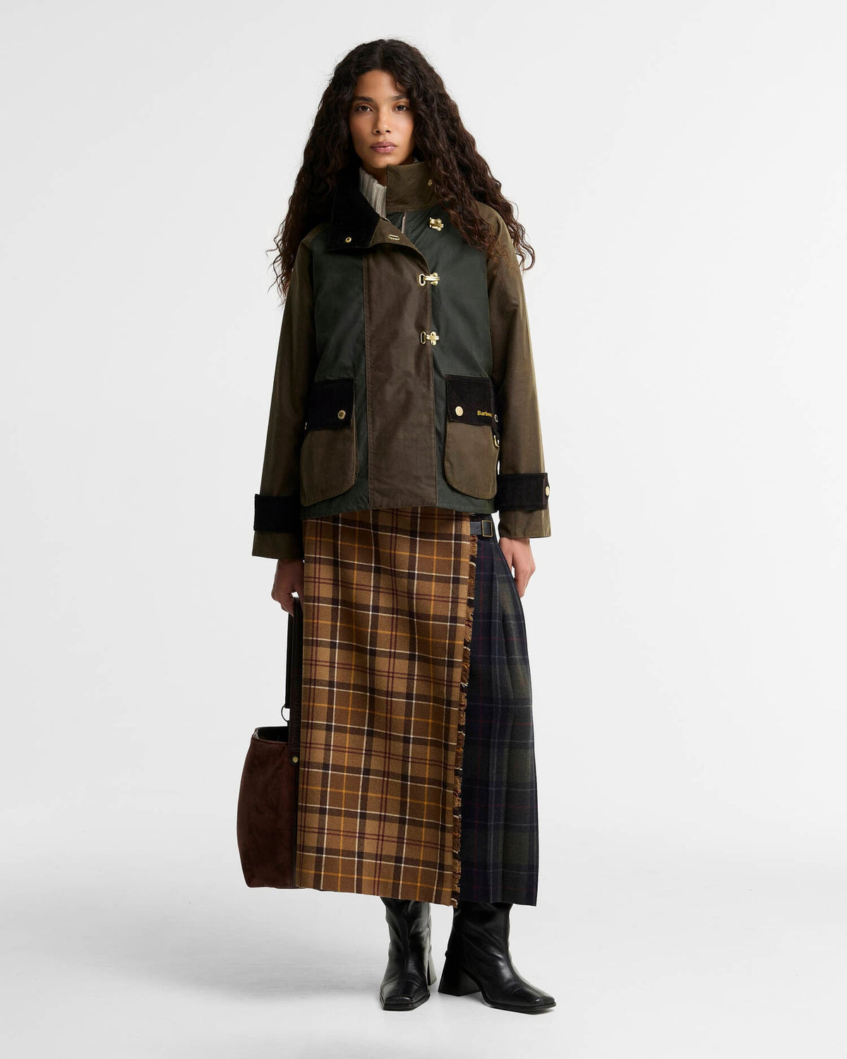 Barbour Hazelwood Wax Jacket - Beech/Fern/Mixed Tartan