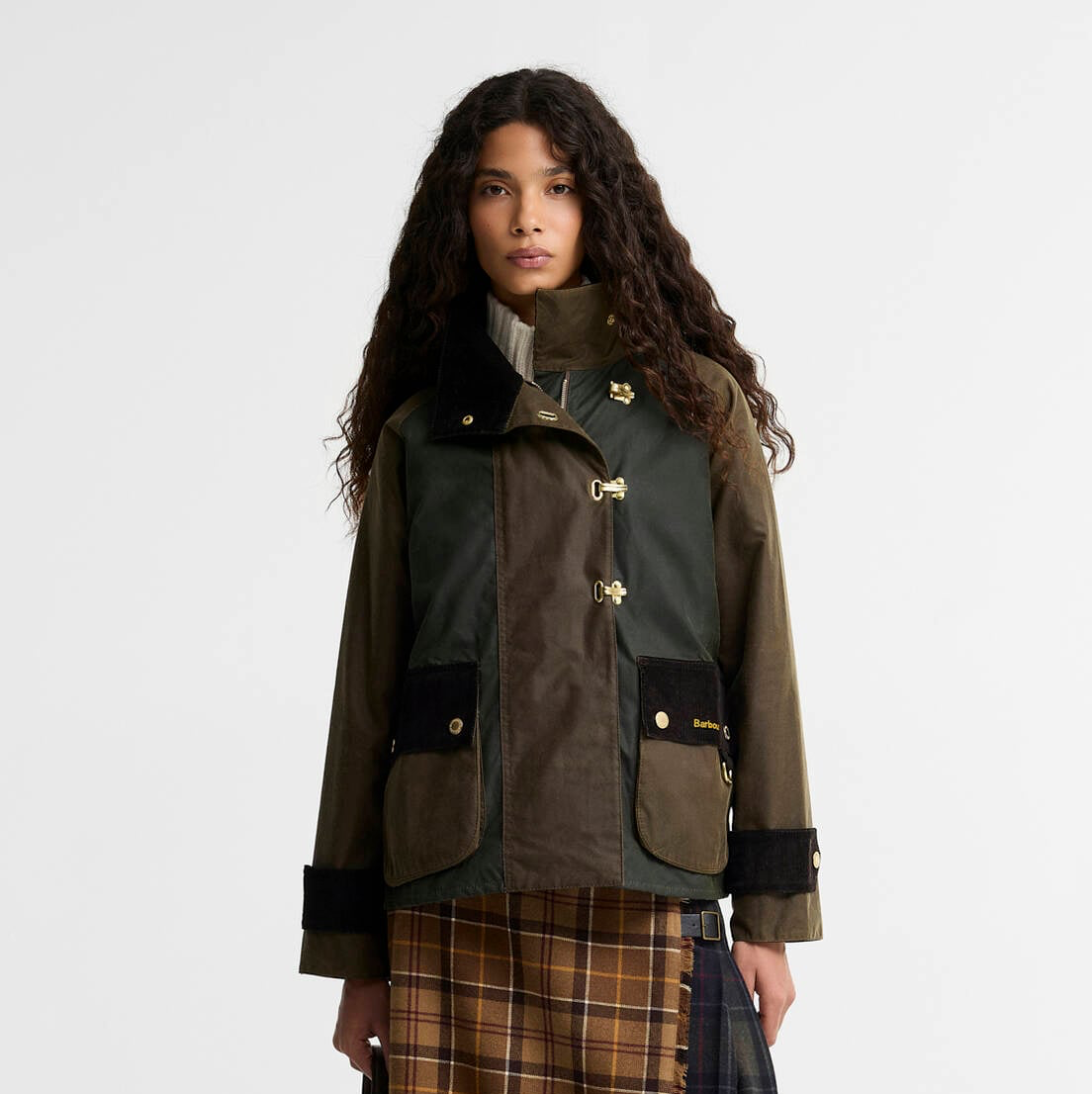 Hazelwood Wax Jacket - Beech/Fern/Mixed Tartan