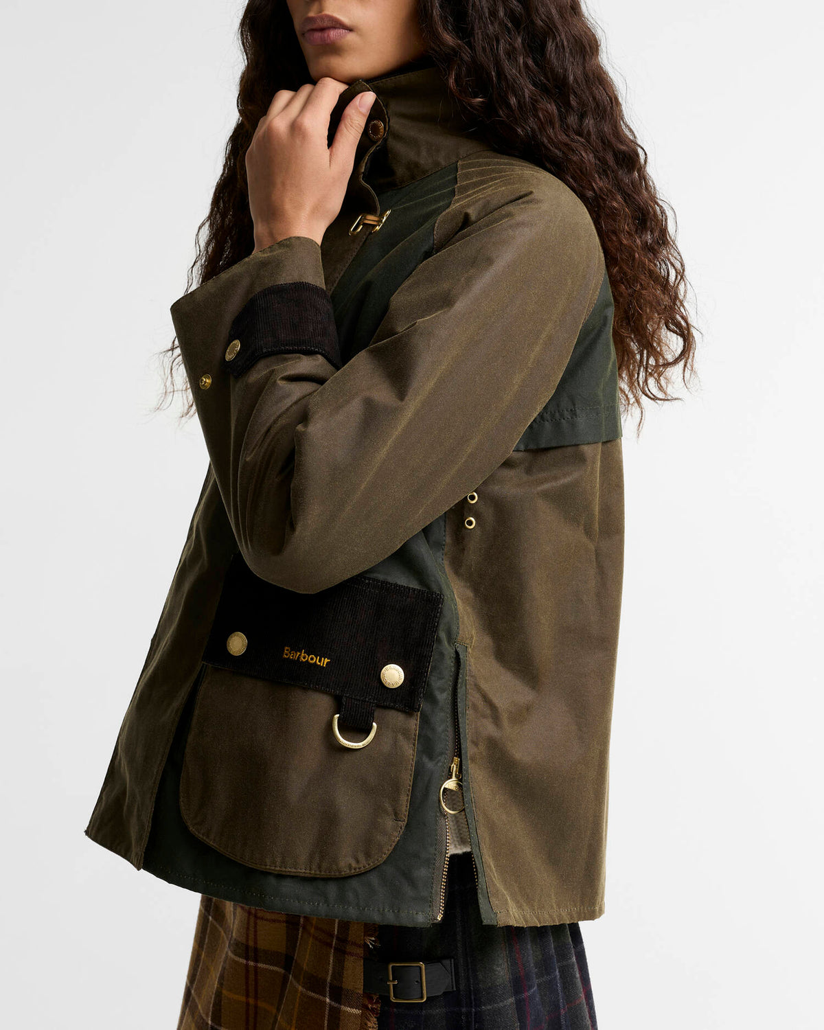 Barbour Hazelwood Wax Jacket - Beech/Fern/Mixed Tartan