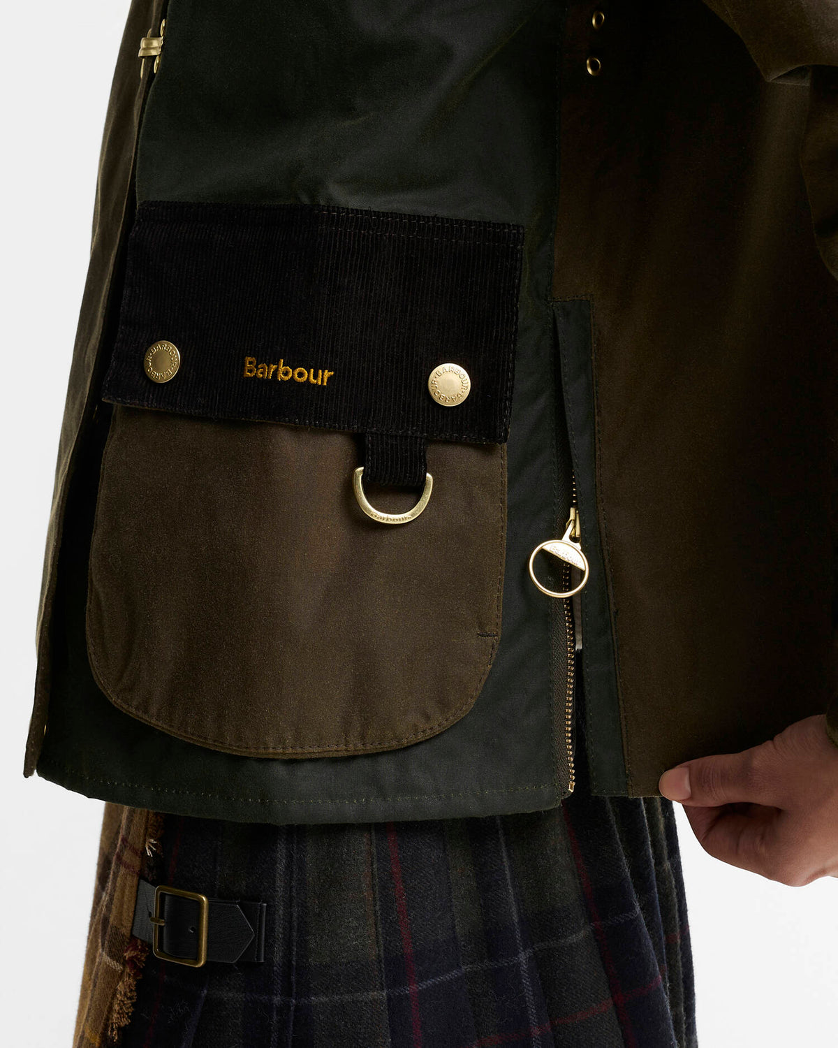 Barbour Hazelwood Wax Jacket - Beech/Fern/Mixed Tartan