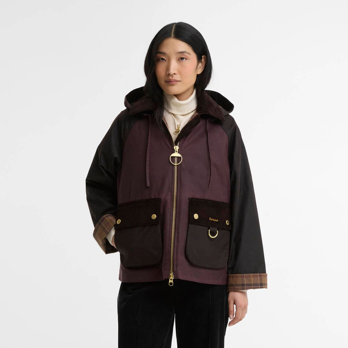 Barbour Carville Wax Jacket - Rustic/Bordeaux/Muted