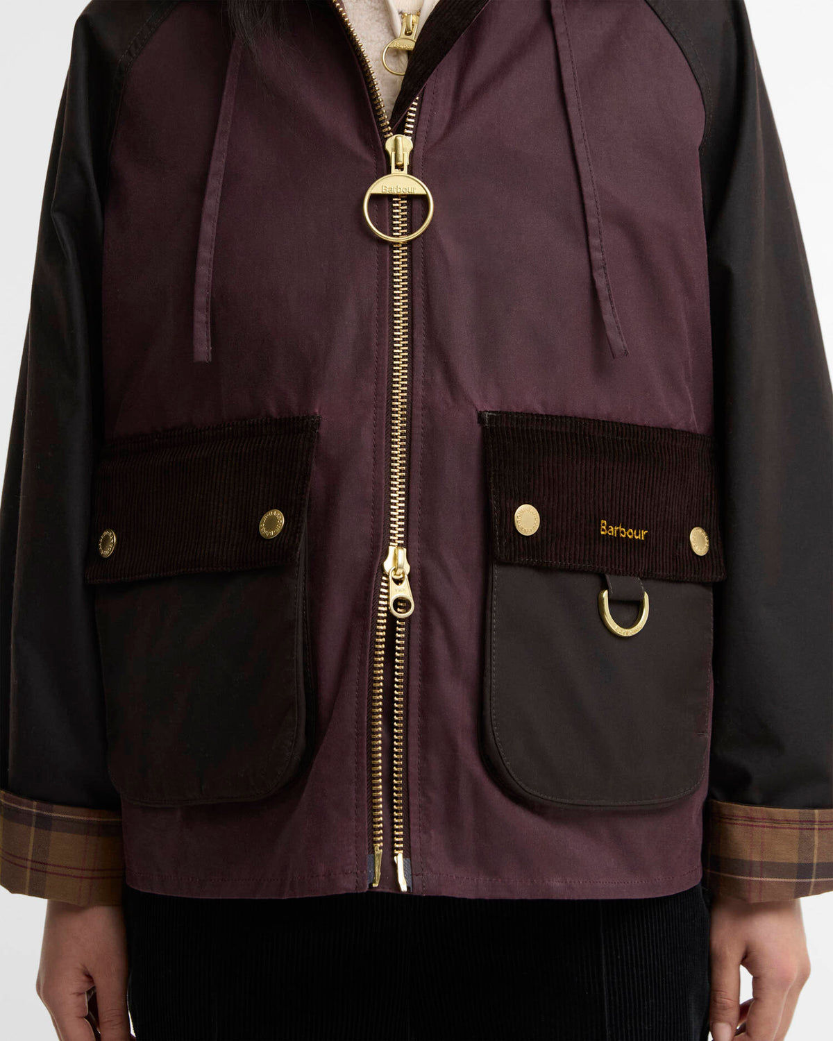 Barbour Carville Wax Jacket - Rustic/Bordeaux/Muted