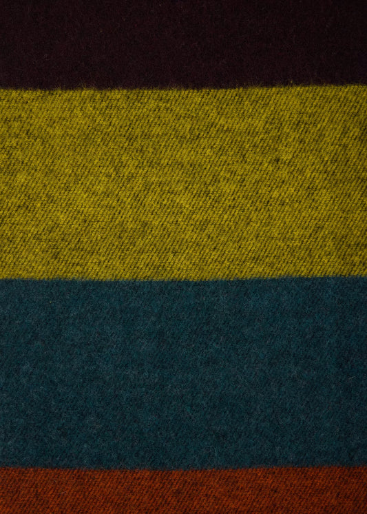 Block Stripe Wool Scarf - Multicolour