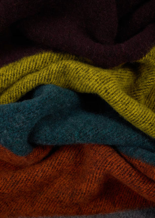 Block Stripe Wool Scarf - Multicolour