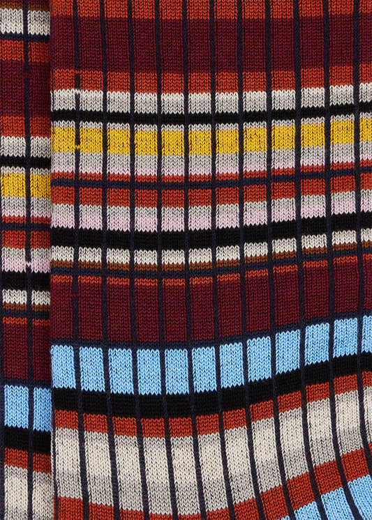 Signature Stripe Ribbed Socks - Navy Blue