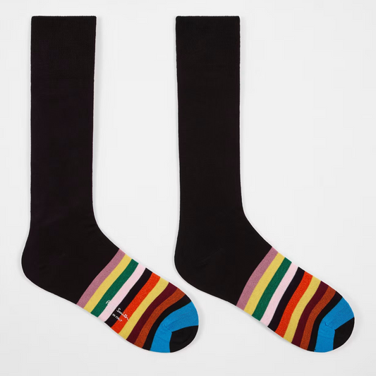 Signature Stripe Carter Tipping Socks - Black