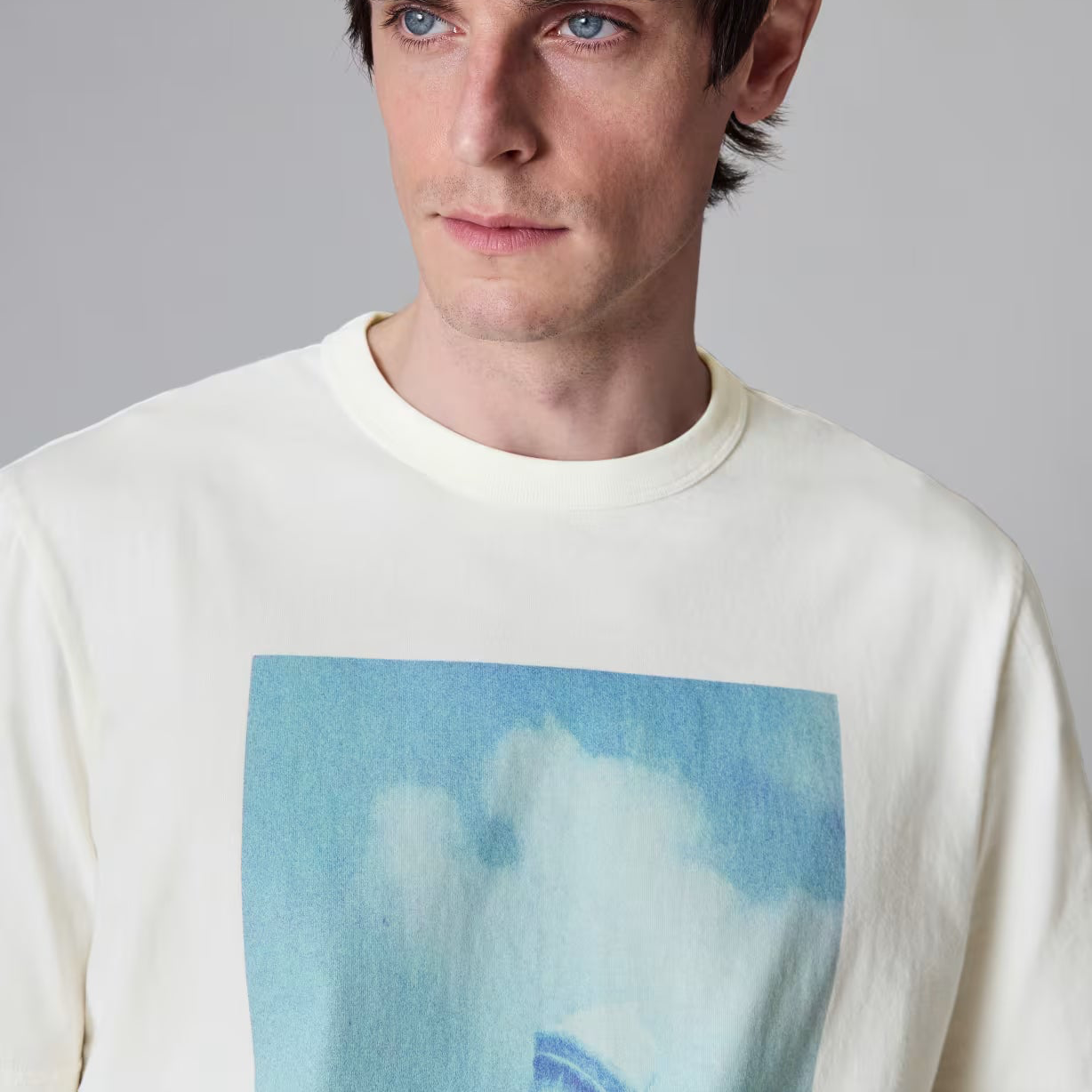 Scoop Print T-Shirt - Whisper White