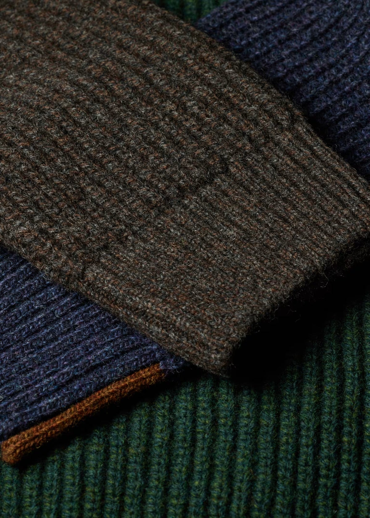 Colourblock Tyne Jumper - Bottle Green