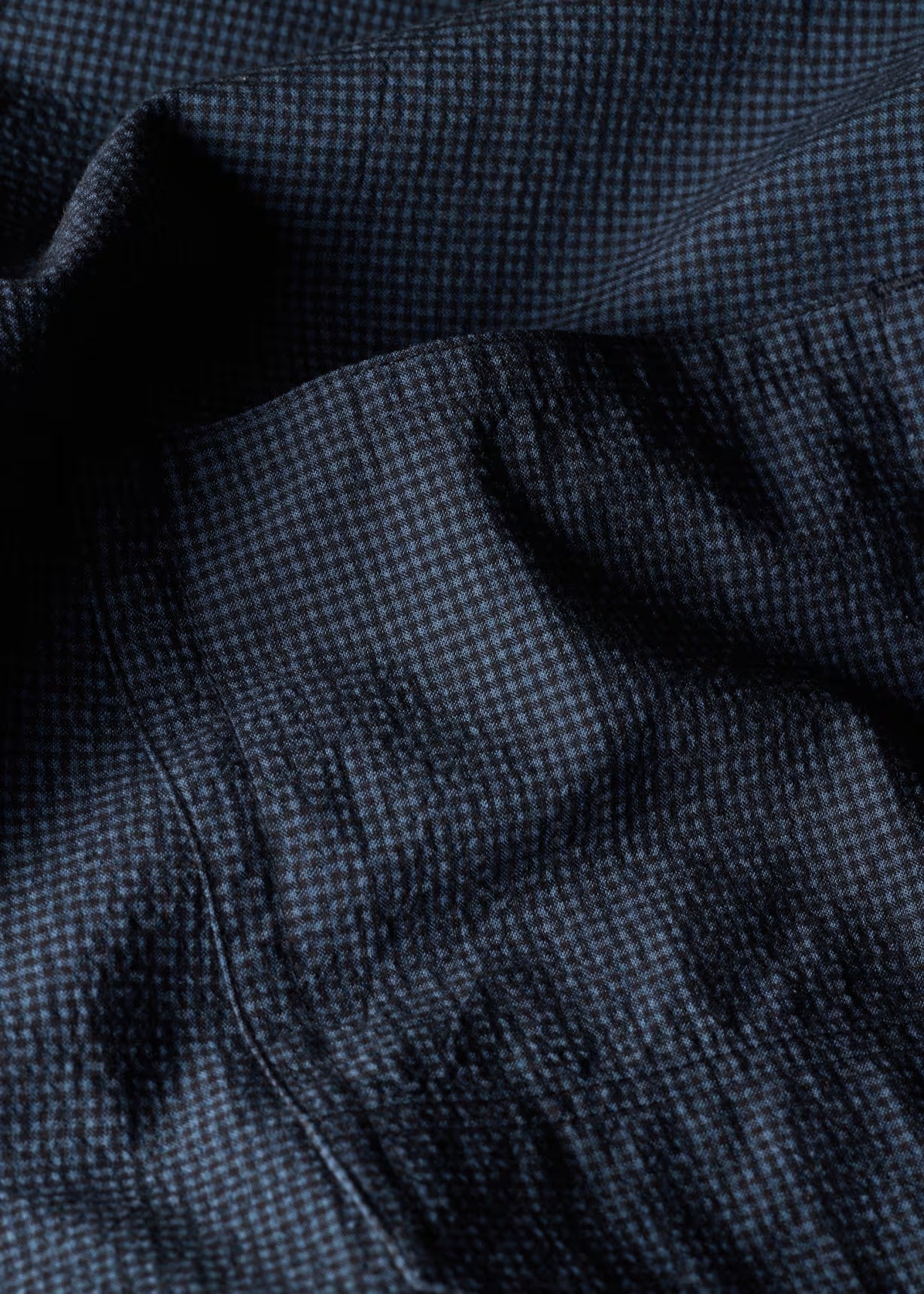 Paul Seersucker Check Zip Shirt Jacket - Blue