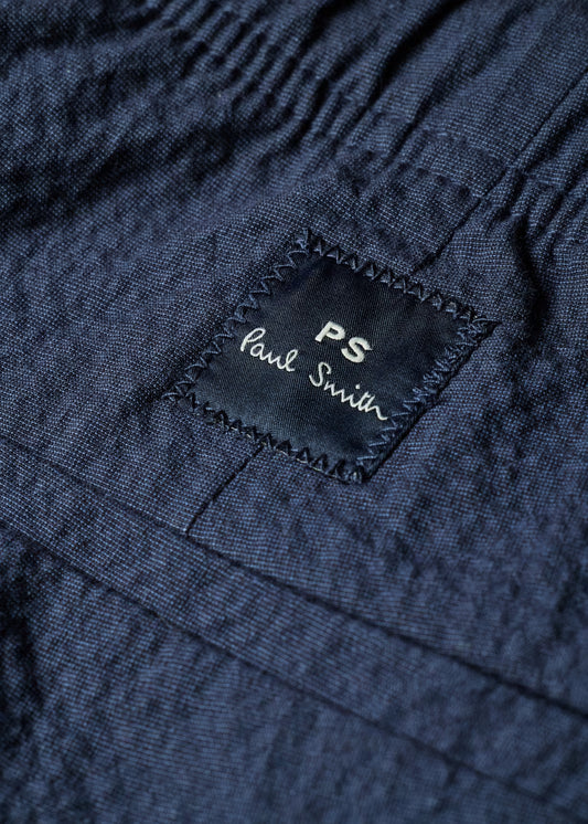 Stretch-Cotton Seersucker Shorts - Navy
