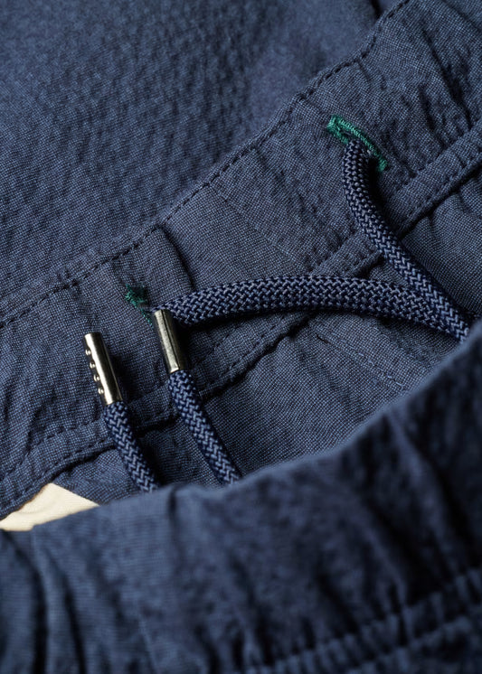 Stretch-Cotton Seersucker Shorts - Navy