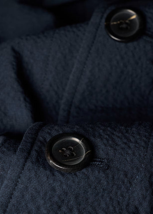 Stretch-Cotton Seersucker Jacket - Navy